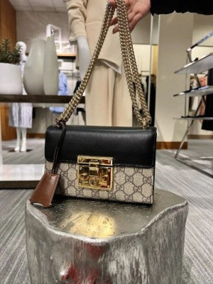 Guccii Padlock Shoulder Bag with Double OG Box Dust Bag (Orange) (Scentiq)AV174