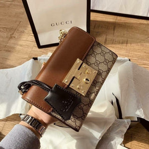Guccii Padlock Shoulder Bag with Double OG Box Dust Bag (Orange) (Scentiq)AV173