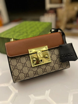 Guccii Padlock Shoulder Bag with Double OG Box Dust Bag (Orange) (Scentiq)AV173
