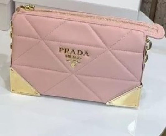 Pradaa Quiltedd Nappa Leather Shoulder Bag with OG Box and Dust Bag (Scentiq)AV276