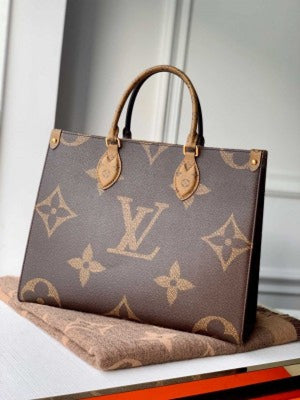 Louiss Vuittonn LV On The Go Monogram Leather Tote Bag with Dust Bag (Scentiq)AV207