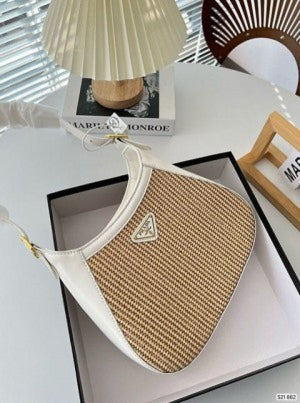 Pradaa Jute Shoulder Bag with OG Box & Dust Bag (White) (Scentiq)AV271