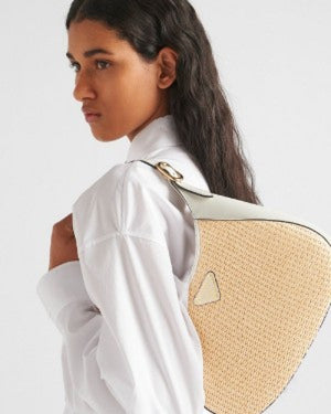 Pradaa Jute Shoulder Bag with OG Box & Dust Bag (White) (Scentiq)AV271