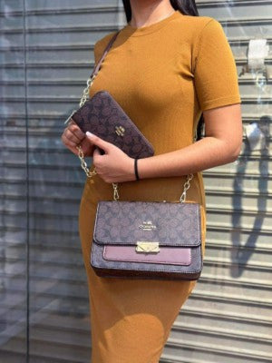 Coachh Heather Large Shoulder Bag Combo with Box(Scentiq)AV079