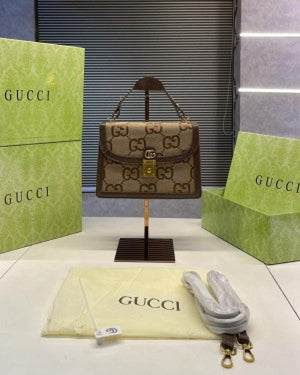 Guccii Ophidiaa GG Supreme Top Handle Bag with Box Big Size (Scentiq)AV172